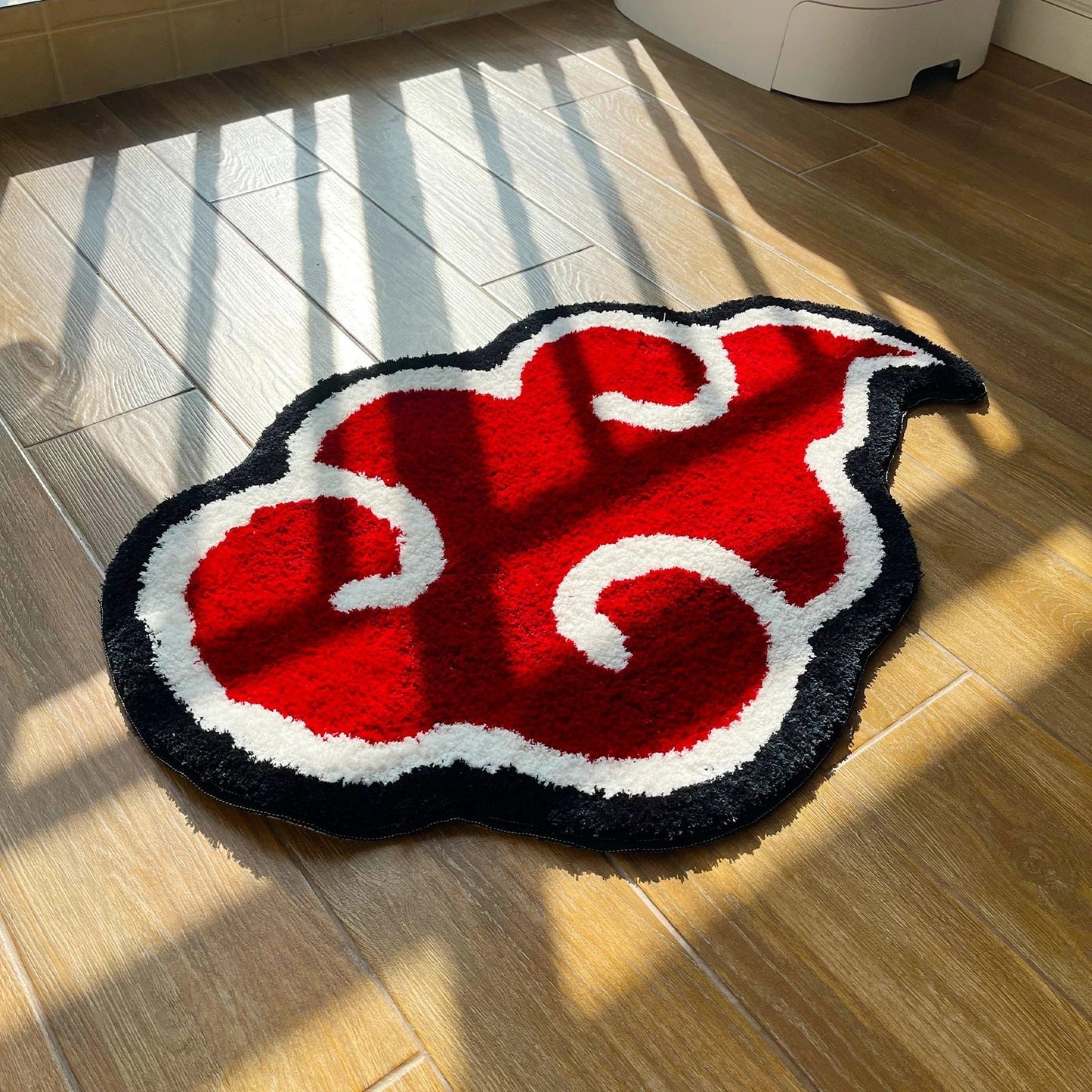 Red Akatsuki Clouds Handmade Rug
