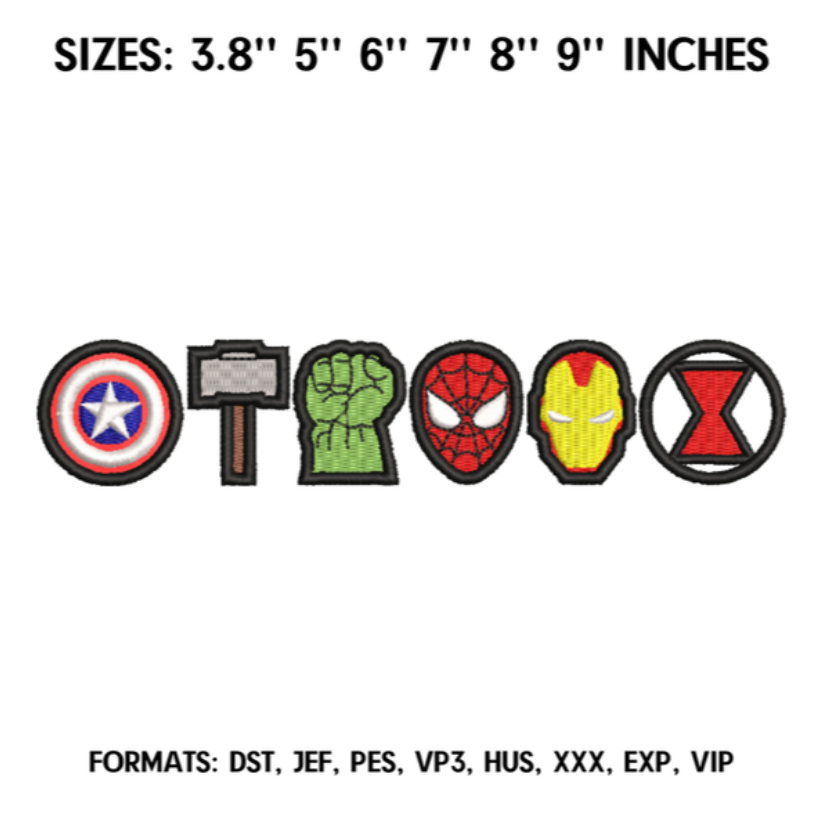 Super Hero Embroidery File