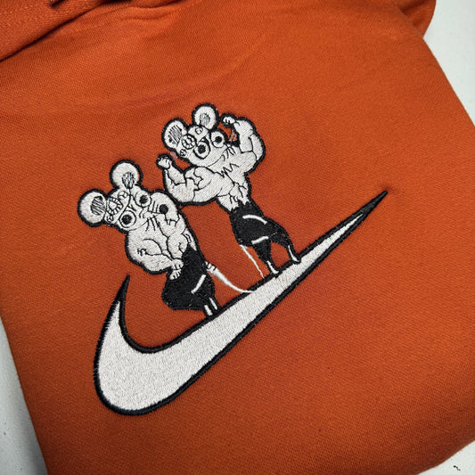 LIMITED Muscle Mice Gym Rats EMBROIDERED ANIME HOODIE