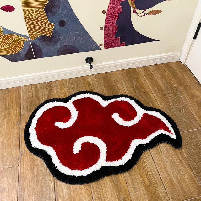 Red Akatsuki Clouds Handmade Rug