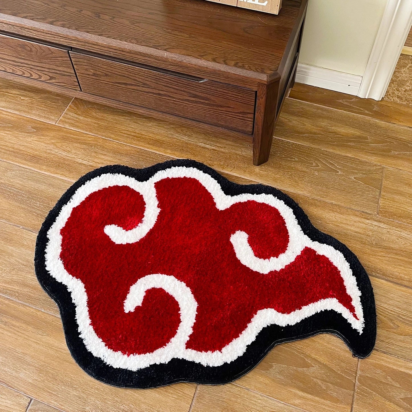 Red Akatsuki Clouds Handmade Rug